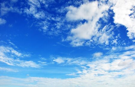 blue sky with clouds closeupの写真素材