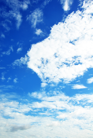 blue sky with clouds closeupの写真素材