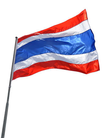 National flag of Thailand on white backgroundの写真素材