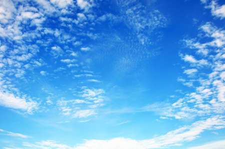 blue sky with clouds closeupの写真素材