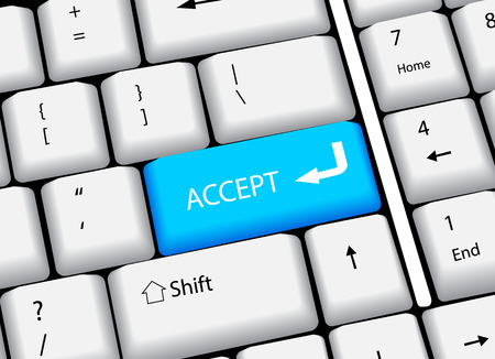 computer keyboard with word Accept, vector illustrationのイラスト素材