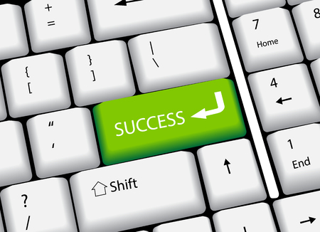 Black keyboard Computer with word Success, vector illustrationのイラスト素材
