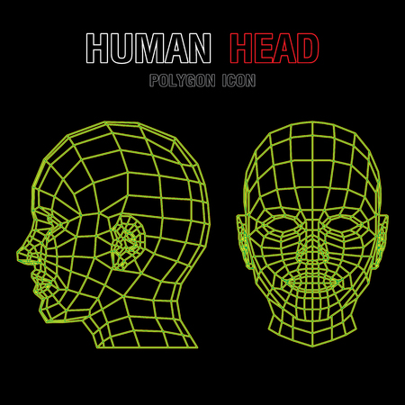 Human Polygon Head. Vector illustrationのイラスト素材
