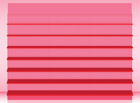 Supermarket Shelf for Valentine Day event. Vector. illustrationのイラスト素材