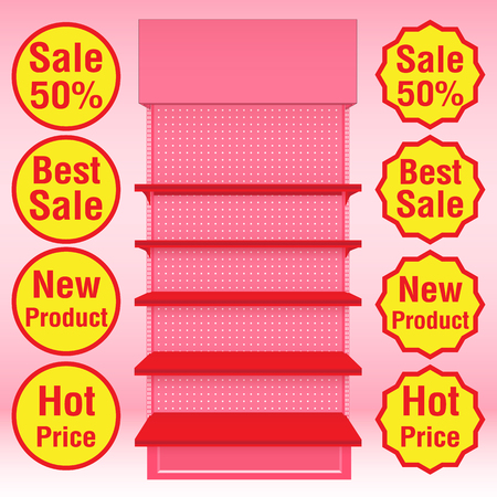 Supermarket Shelf for Valentine Day event. Vector. illustrationのイラスト素材