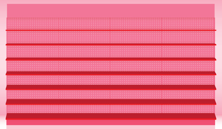 Supermarket Shelf for Valentine Day event. Vector. illustrationのイラスト素材