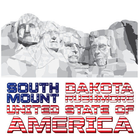 Mosaic of Mount Rushmore on white backgroundのイラスト素材