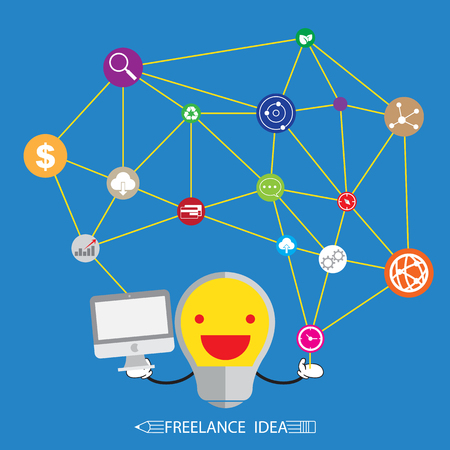 Brain Idea Concept. Vector Illustrationのイラスト素材