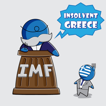 IMF verdict to Greece. vector illustrationのイラスト素材