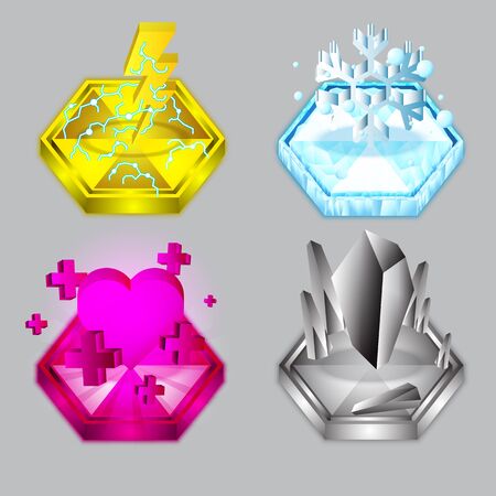 3D icon Elements Set 3. vector Illustrationのイラスト素材