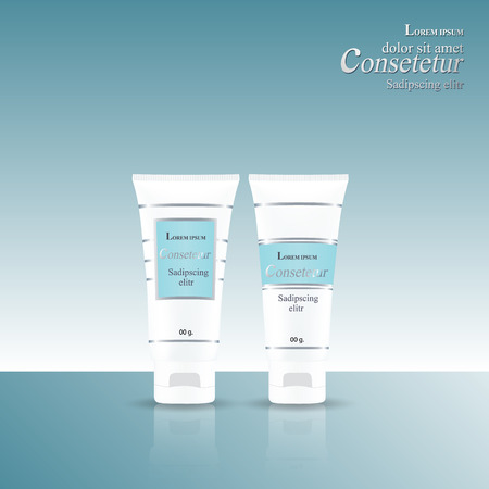 Set of containers for cosmetics. Vector Illustrationのイラスト素材