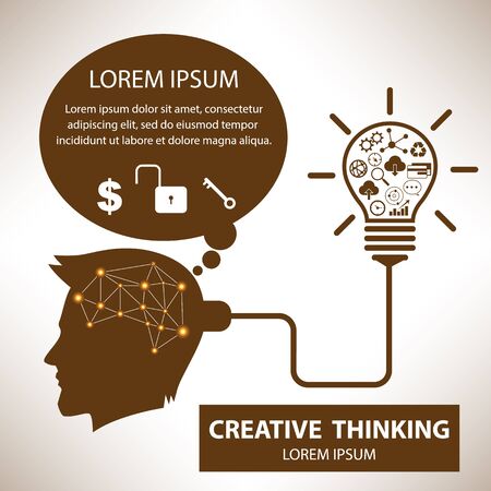 Creative Thinking Concept. vector Illustrationのイラスト素材