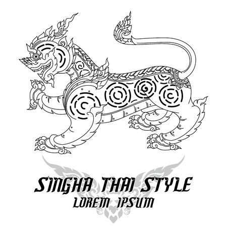 Thai art lion or sigha.のイラスト素材