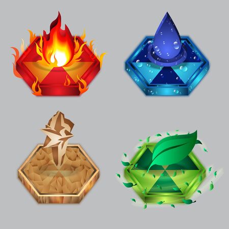 3D icon Elements Set 1. vector Illustrationのイラスト素材