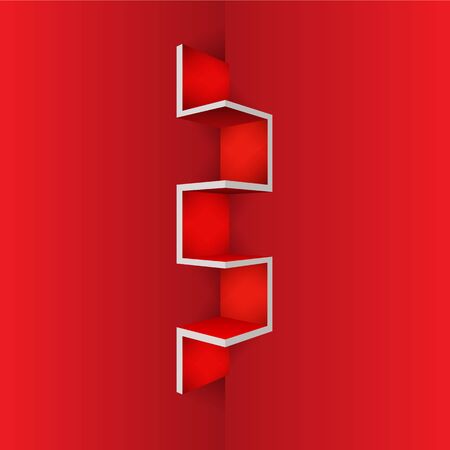 Empty Red shelf furniture Corner for living roomのイラスト素材
