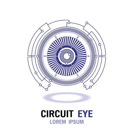 Digital Circuit Eye Symbol Icon Vector Illustrationのイラスト素材