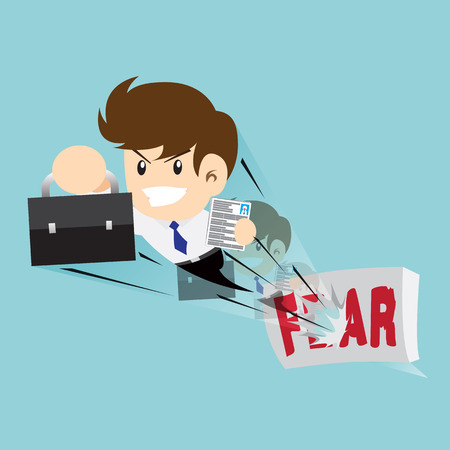 Winning the fear of apply job. Vector illustrationのイラスト素材