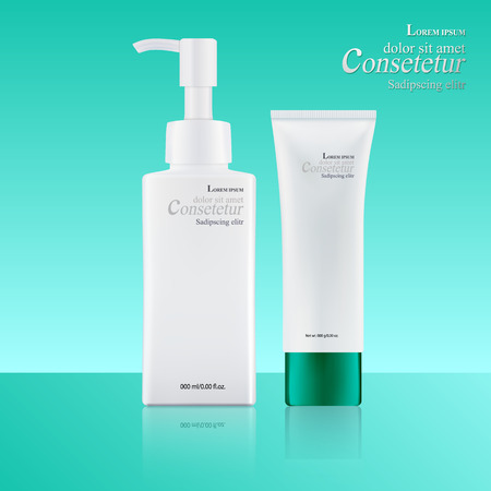 Simple set of containers for cosmetics Vector Illustrationのイラスト素材