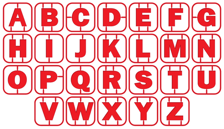 Alphabet Model style with red frame. vector illustrationのイラスト素材
