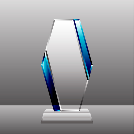 Crystal trophy certificate design template. Vector Illustrationのイラスト素材