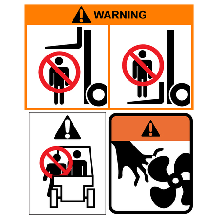 Warning Safety sign Folk Lift. vector illustrationのイラスト素材