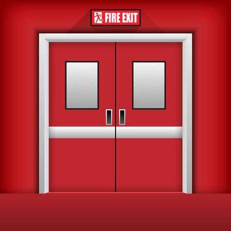 Fire Exit Door. Vector Illustrationのイラスト素材