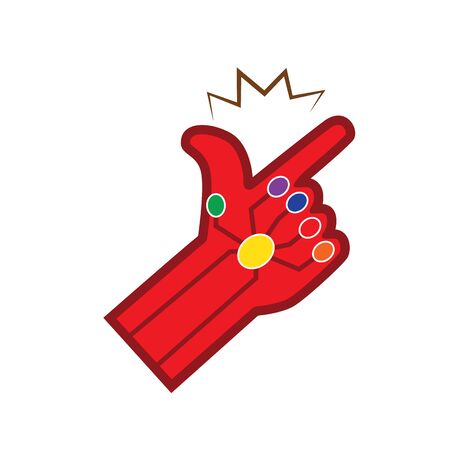 Icon red glove snap. vector illustrationのイラスト素材