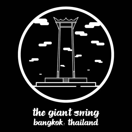 Circle icon line The Giant Swing. vector illustrationのイラスト素材