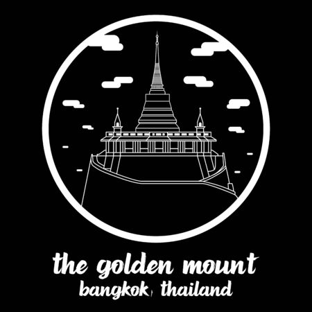 Circle icon line The Golden Mount. vector illustrationのイラスト素材