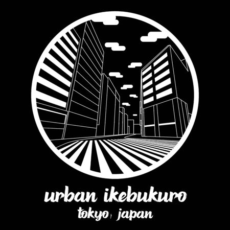 Circle icon line Urban Ikebukuro. vector illustrationのイラスト素材