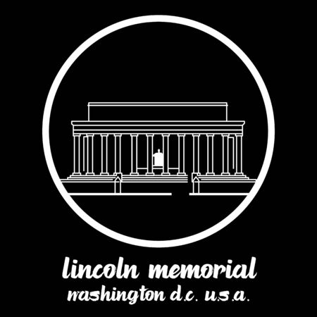 Circle Icon Lincoln Memorial. vector illustrationのイラスト素材