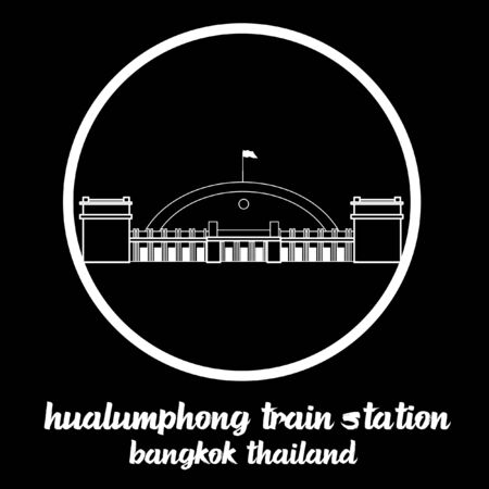 Circle icon Hualamphong Train Station sign icon.のイラスト素材