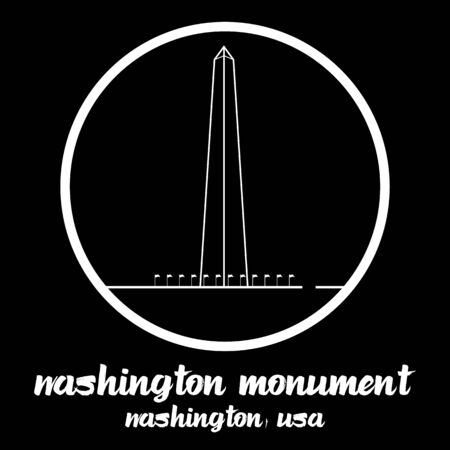 Circle Icon Washington Monument. vector illustrationのイラスト素材
