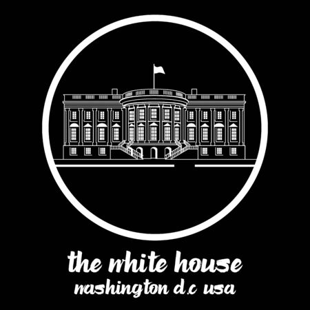 Circle Icon white house. vector illustrationのイラスト素材