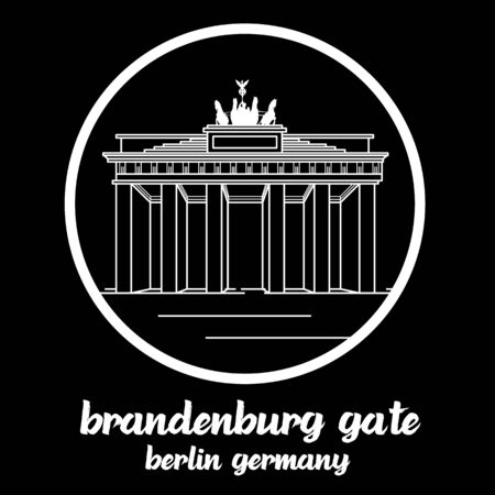 Circle Icon Brandenburg Gate. sign symbol. vector illustrationのイラスト素材