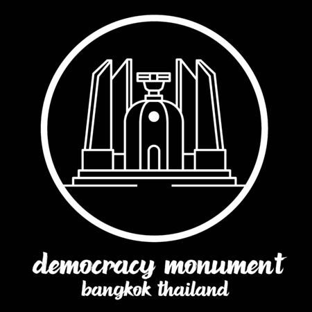 Circle Icon Democracy Monument thailand. sign symbol. vector illustrationのイラスト素材
