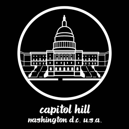 Circle Icon Capitol hill. vector illustrationのイラスト素材