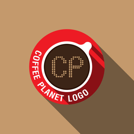 Logo Coffee Planet Design. vector illustrationのイラスト素材