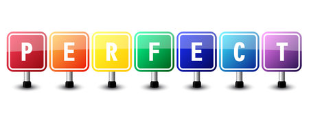 Perfect sign colorful on white background. vector illustrationのイラスト素材