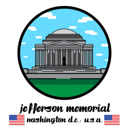Circle Icon jefferson memorial.vector illustrationのイラスト素材