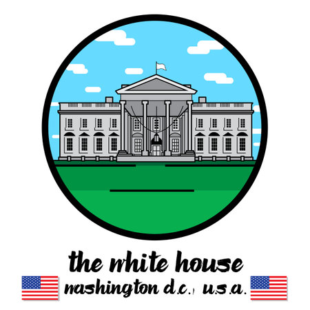 Circle Icon white house. vector illustrationのイラスト素材