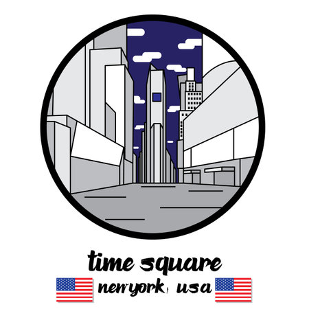 Circle Icon time square. sign symbol.vector illustrationのイラスト素材