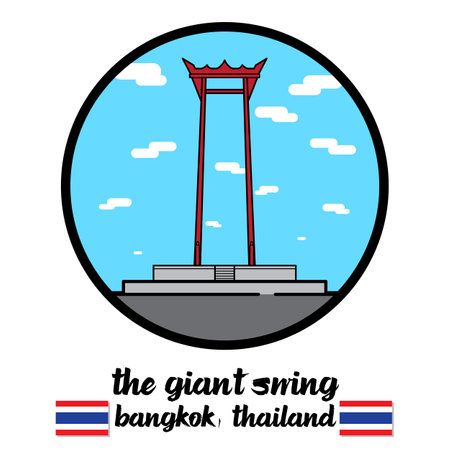 Circle icon The Giant Swing. vector illustrationのイラスト素材