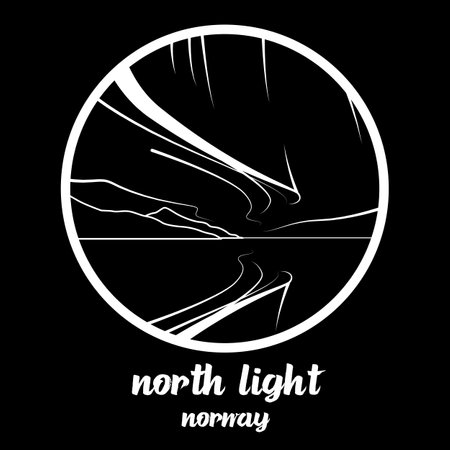 Circle Icon North Light. Vector Illustrationのイラスト素材