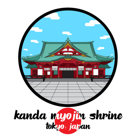 Circle Icon Tsuzumimon in Kanazawa Japan. vector illustrationのイラスト素材