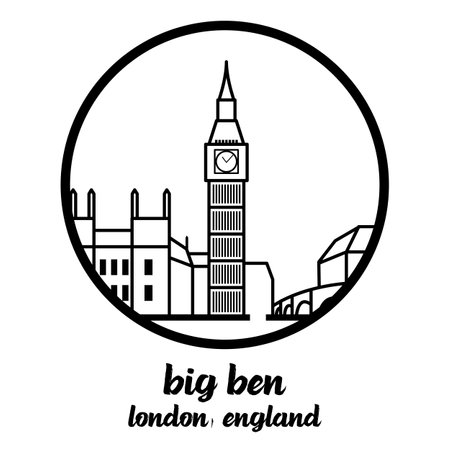 Circle Icon big ben. vector illustrationのイラスト素材