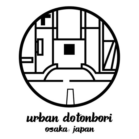Circle icon urban dotonbori. vector illustrationのイラスト素材