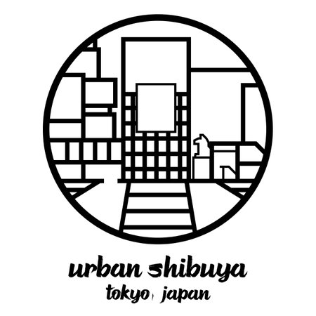 Circle icon urban shibuya. vector illustrationのイラスト素材