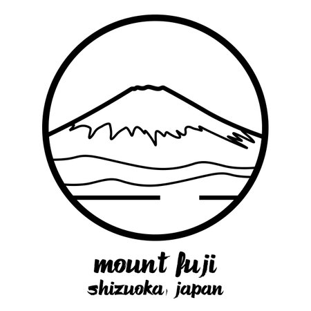 Circle icon mount fuji. vector illustrationのイラスト素材