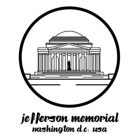 Circle Icon jefferson memorial.vector illustrationのイラスト素材